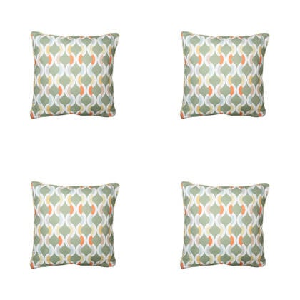Madison - Sierkussen Trivia green - Ca. 50x50 cm - Set van 4 Groen