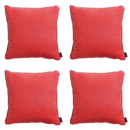 Madison - Sierkussen Panama brick red - Ca. 45x45 cm - Set van 4 Rood