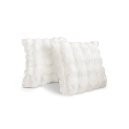 Eleganzzz Bubble Rabbit Fur Sierkussens - off white 50x50cm - 2X Wit