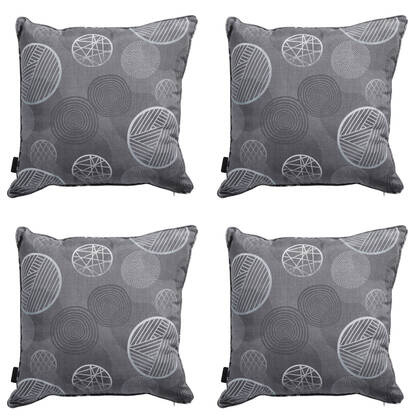 Madison - Sierkussen Circle grey - Ca. 50x50 cm - Set van 4 Grijs