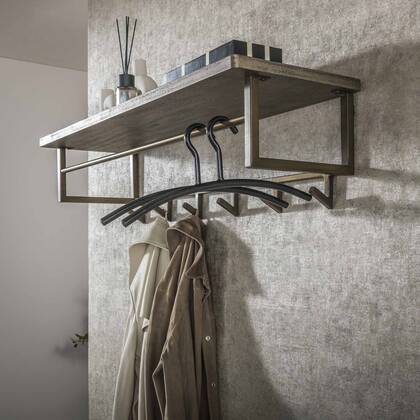 Davidi Design Ferro Brons Kapstok 6 Haken en Hoedenplank