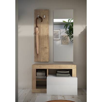 Benvenuto Design Hamburg Hoogglans Wit | Kadiz Eiken Halmeubelset