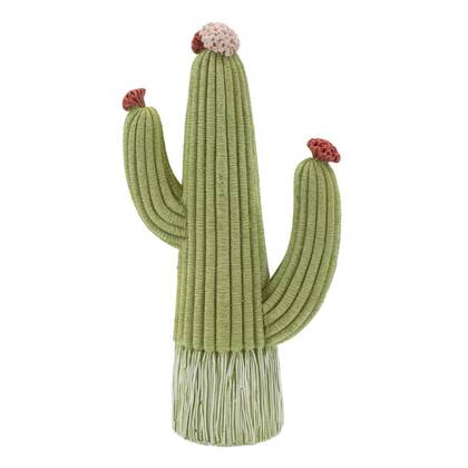 Cactusvormig beeldje van veelkleurige hars 13x7x25 cm