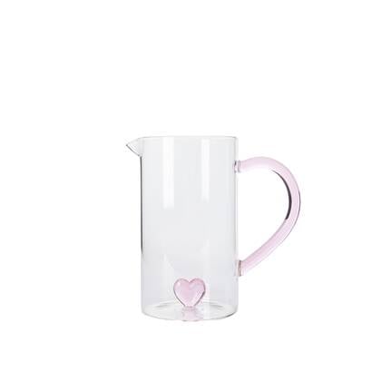 Sissy-Boy Glazen karaf met hartje aan de binnenkant Roze