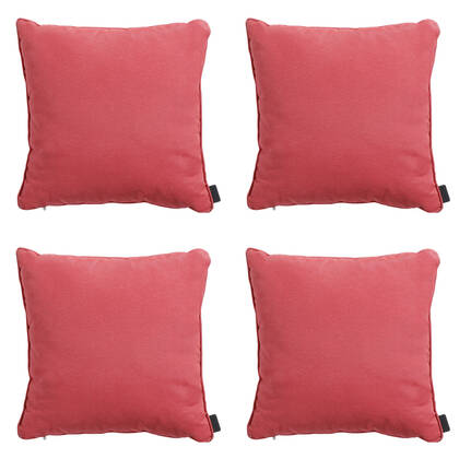 Madison - Sierkussen Panama brick red - Ca. 60x60 cm - Set van 4 Rood