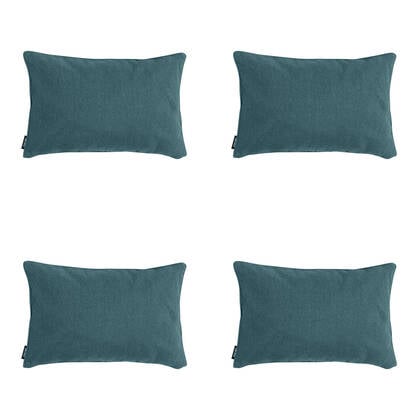 Madison - Sierkussen Sea blue canvas eco+ - Ca. 30x50 cm - Set van 4 Blauw