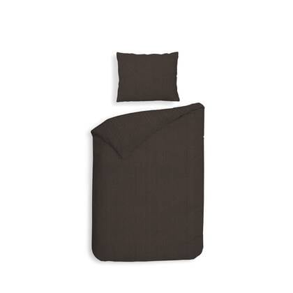 Heckett Lane Dekbedovertrek Flanel Spina - coffee quartz Bruin