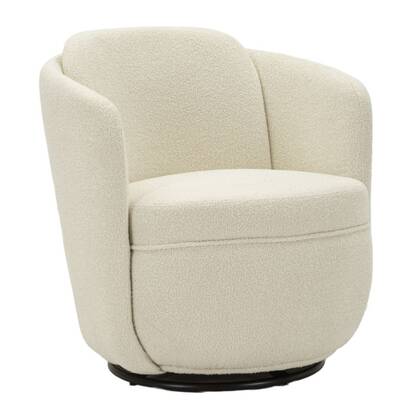 Draaistoel in crème stof cm 70x72x75 Wit