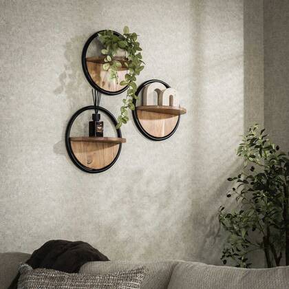 Davidi Design Milla Rond Wandschap Set van 3 Crème