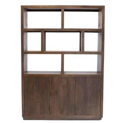 Giga Meubel - Vakkenkast Donker Mangohout - 150x45x210cm - Luxurious Bruin