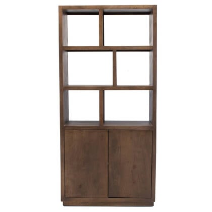 Giga Meubel - Vakkenkast Donker Mangohout - 100x45x210cm - Luxurious Bruin