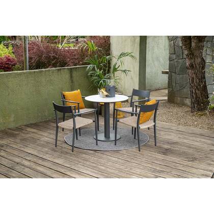 Parijs dining fauteuil - carbon black - natural - sand Zwart