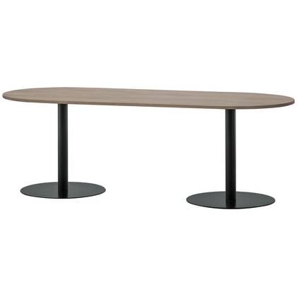 WOOOD Tablo Eettafel Ovaal Vingerlas - Eiken - Pebble Grey - 220x90 Grijs