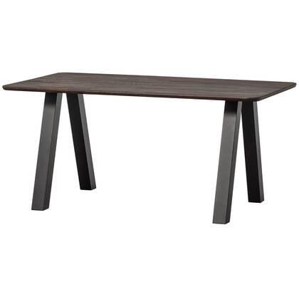 WOOOD Tablo Eettafel Afgerond Vingerlas - Eiken - Mystic Brown -160x90 Bruin