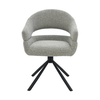 Livingfurn - Eetkamerstoel Taupe Stof - Zithoogte 51cm - Linn - Set van 2