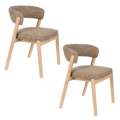 Zuiver Bright Eetkamerstoelen Bruin - Set van 2