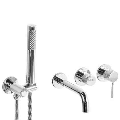 Beliani - JAVIRA - Wandgemonteerde badmengkraan - Zilver - Messing