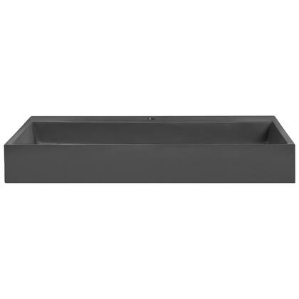 Beliani - QUENKO - Wastafel - Zwart - 80 x 46 cm - Mineraalgietwerk