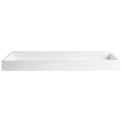 Beliani - QUENKO - Wastafel - Wit - 120 x 46 cm - Mineraalgietwerk