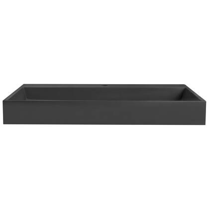 Beliani - QUENKO - Wastafel - Zwart - 90 x 46 cm - Mineraalgietwerk