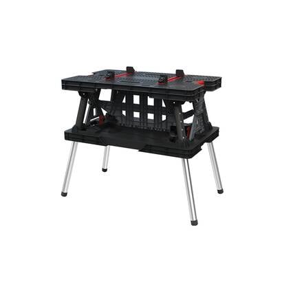 Keter Opvouwbare werktafel met klemmen - 91x55,5x75,5 cm Zwart, Grijs