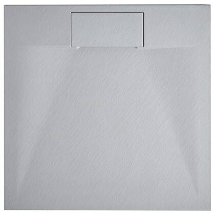 Beliani-AZZURRO-Douchebak-Grijs-90 x 90 x 3 cm-SMC (kunststof)