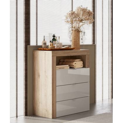 Benvenuto Design Hamburg HG Wit | Eiken Badkamerkast 3-Lades Laag