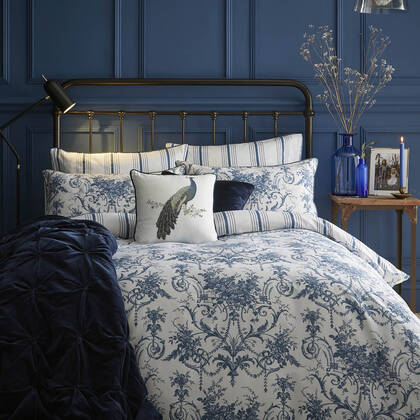 Laura Ashley Tuileries Midnight Dekbedovertrek Tweepersoons 200 x Blauw