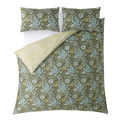 William Morris at Home Dekbedovertrek lits-jumeaux Compton Olive 230 x Groen