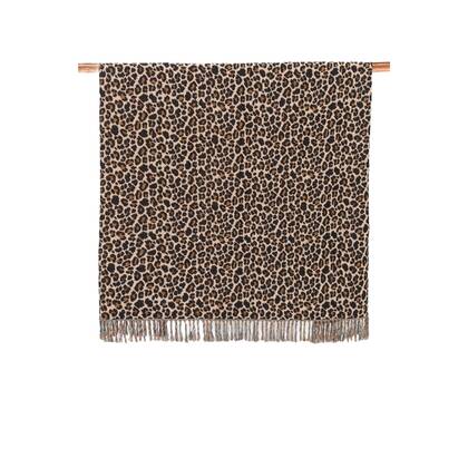 Sissy-Boy Bruine jacquard geweven sprei met leopard print (200x250)