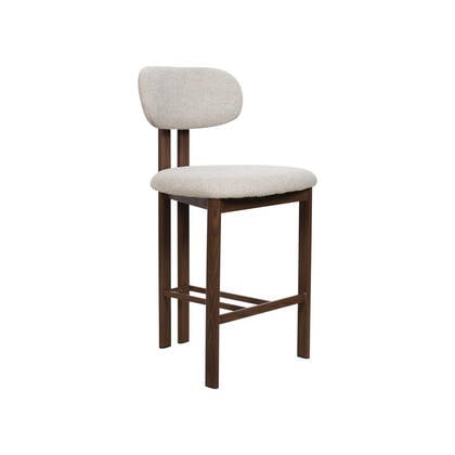 Giga Meubel - Barkruk Walnoot - Beige - Zithoogte 66cm - Noor - Set van 2 Bruin