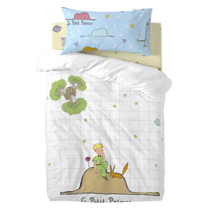Imagination Dekbedovertrek wieg 2-delig Le Petit Prince, Veelkleurig, 100% katoen, de kwaliteit van 150 hilos Multicolor