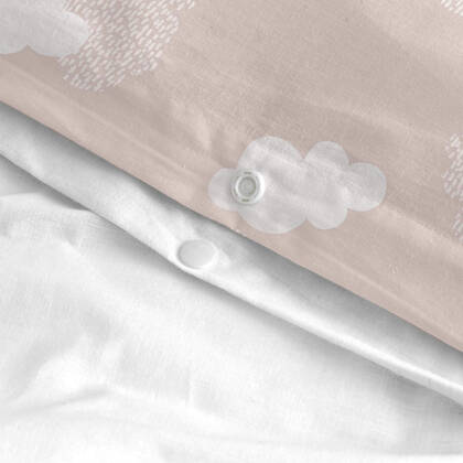 Clouds Dekbedovertrek wieg 2-delig Roze Basic Kids, Rosa, 100% katoen, de kwaliteit van 150 TC