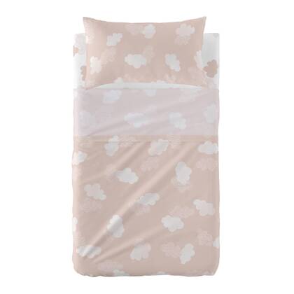 Clouds Laken Set ledikant 2-delig Roze Basic Kids, Rosa, 100% katoen, de kwaliteit van 150 TC