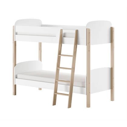 Vipack Kiddy Stapelbed 90 x 200 cm - Wit Wit, Bruin