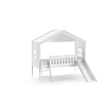 Vipack Housebed Huisbed met Glijbaan 90 x 200 - Wit
