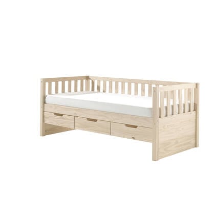 Vipack Fritz Kajuitbed met 3 Laden 90 x 200 cm - Milky Pine Bruin
