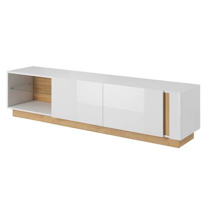 Meubella - TV-Meubel Ashley - Wit - Eiken - 187 cm Bruin, Wit