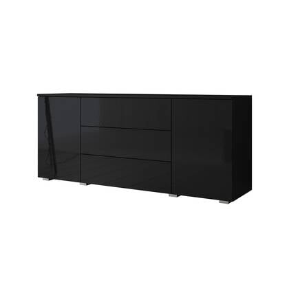 Meubella - Dressoir Pure - Zwart - 150 cm