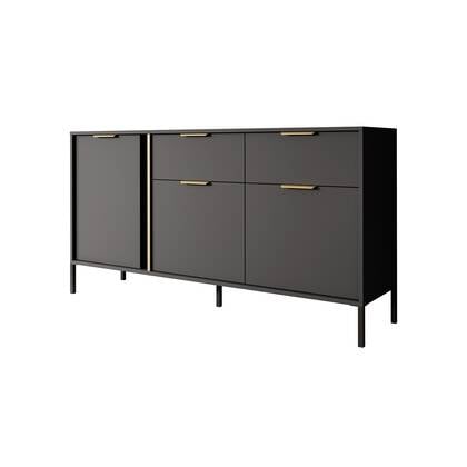 Meubella - Dressoir Loren - Antraciet - 153 cm - 2 lades