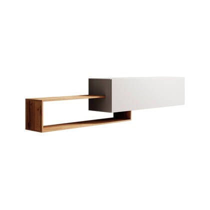 Meubella - TV-Meubel Valdix - Wit - Eiken - 210 cm Bruin, Wit