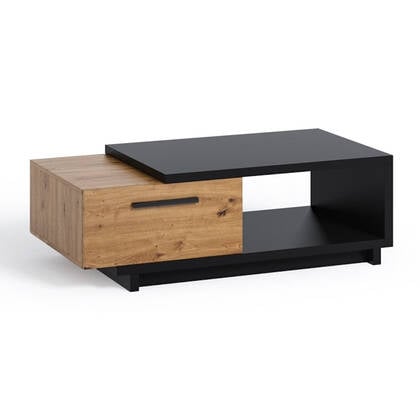 Meubella - Salontafel Incala - Eiken - Zwart - 120 cm Bruin, Zwart