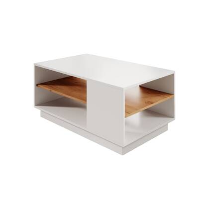 Meubella - Salontafel Three - Wit - Eiken - 100 cm Bruin, Wit