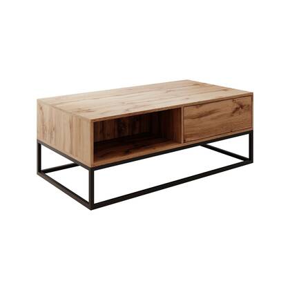 Meubella - Salontafel Delta - Eiken - 120 cm Bruin, Zwart
