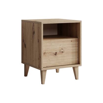 Meubella - Nachtkastje Fuzeta - Eiken - 40 cm Bruin