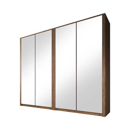 Meubella - Kledingkast Malibu - Eiken - 226 cm - Met spiegel Bruin