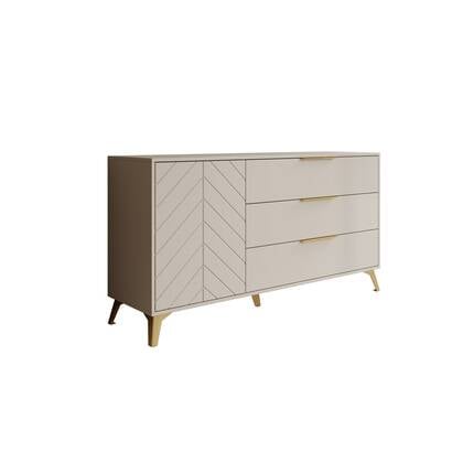 Meubella - Dressoir Xiano - Beige - 153 cm