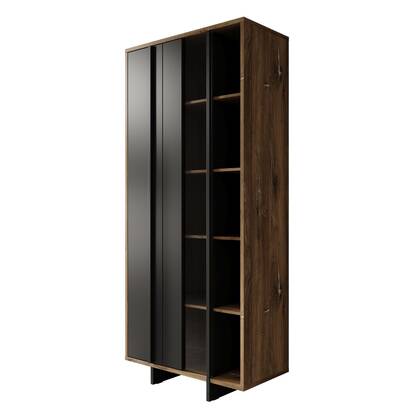 Meubella - Vitrinekast Jonna - Zwart - 90 cm
