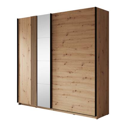 Meubella - Kledingkast Adyson - Eiken - 220 cm - Met spiegel Bruin