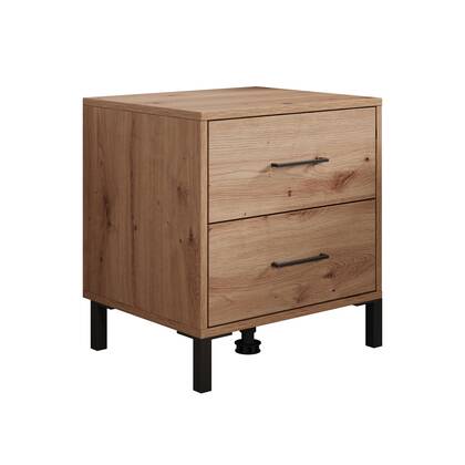 Meubella - Nachtkastje Vidor - Eiken - 48 cm Bruin